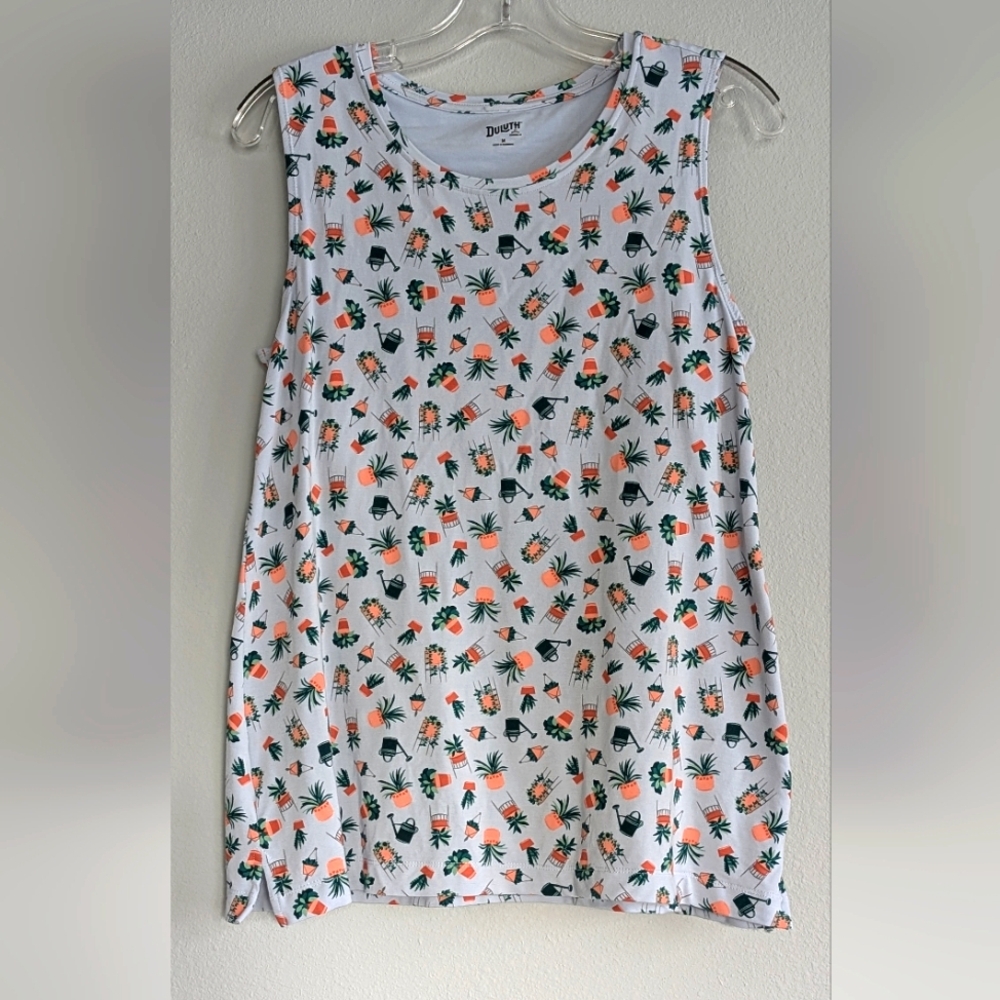 Duluth Trading Company Printed Tank Garden Theme Soft, Size M